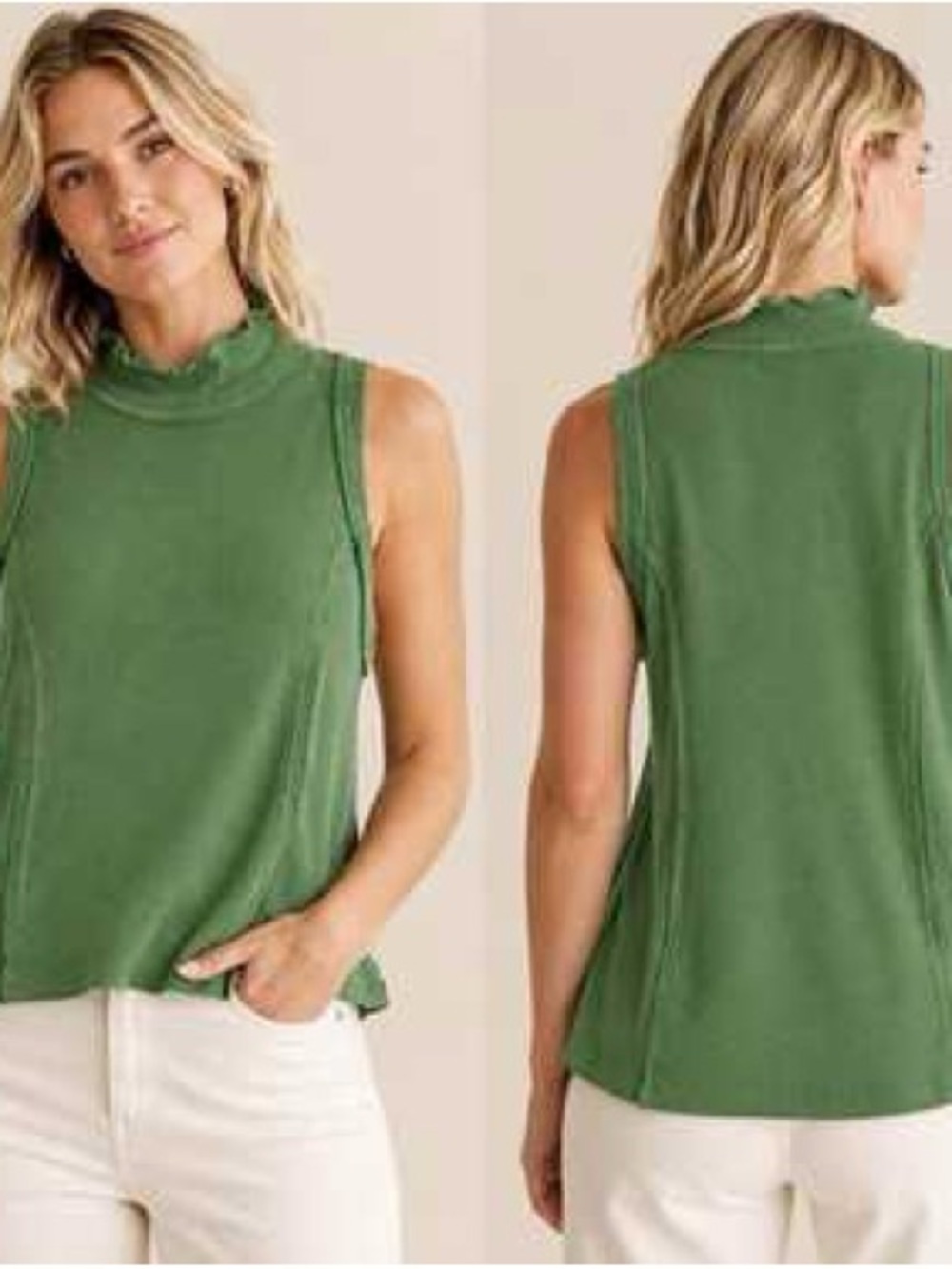 Nwot Pilcro Mock Neck Top - Green